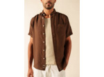Chemise à manches courtes Clément en popeline de lin