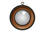 Miroir convexe gousset bord marron 19cm
