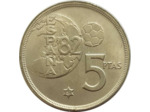ESPAGNE 5 PESETAS 1980 (81) MONDIAL 1982 SUP