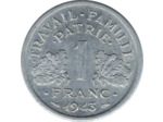 FRANCE 1 FRANC BAZOR 1943 poids faible TTB