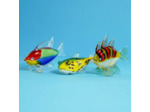 Figurine Miniature Poisson Globe Verre Jaune 7x3x4cm