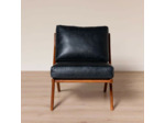 Fauteuil Cuir Noir Marnet 81x87x64cm