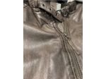 Blouson cuir homme capuche amovible taupe C00421