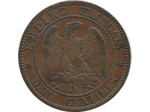 FRANCE 2 CENTIMES NAPOLEON III 1854 D GRAND D GRAND LION - Etat TB+