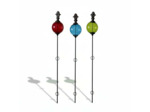 Ensemble 3 grand tuteurs boule fonte pomme de pin 12x140cm