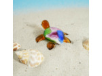 Figurine Miniature Tortue Verre Multicolore 7x6x3cm