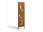 Panneau Décoratif de Jardin Roseaux en Fer Effet Rouille 30x120cm