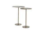 Ensemble 2 Tables d'Appoint en métal brun foncé et bronze 38x38x54cm
