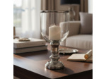 Grand photophore verre argent 18x18x10cm