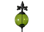 Ensemble 3 grand tuteurs boule fonte fleurs de lys 12x140cm