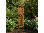 Treillage Jardin Fleurs et Oiseaux en Fer effet Rouille 30x120cm