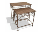 Ensemble de 2 tables d'appoint fer 60x40x58cm