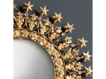 Miroir convexe auréole d'étoiles doré 28x28x1cm