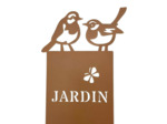 Treillage Jardin Fleurs et Oiseaux en Fer effet Rouille 30x120cm