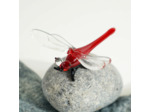 Figurine Miniature Libellule Rouge Verre 7x7x3cm