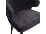 Chaise noire effet velours pieds bois 57x50x80cm