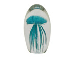 Sulfure verre méduse turquoise 9x6cm