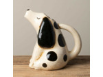 Pichet Chien Tacheté Blanc Noir grès 20x14x21cm