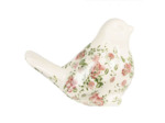 Figurine oiseau en céramique floral rose beige 19x11x14cm