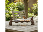 Mangeoire fonte coquilles support lapin 41x11x15cm
