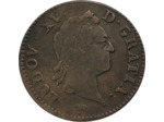 LOUIS XV (1715-1774) SOL A LA VIEILLE TETE 1774 H (La Rochelle) TB+