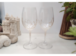 Duo de verres givrés pour la saint valentin en cristal de bohème décorés de jolies feuilles ciselées
