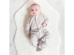 Pyjama coton bio polaire taupe 12 mois
