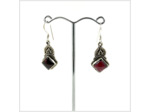 Boucles d'oreilles Grenat et Argent Massif