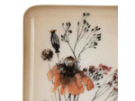 Plateau floral métal beige 15x26x26cm