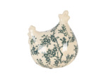 Poulet décoratif céramique beige vert 12x11x13cm