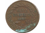MONACO 5 CENTIMES 1837 MC TB+ N2