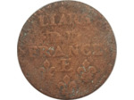 LOUIS XIV (1643-1715) LIARD DE FRANCE 1655 E (Tours) 3gr42 B