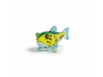 Figurine Miniature Poisson Globe Verre Jaune 7x3x4cm