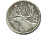 CANADA 25 CENTS GEORGES VI 1949 TTB (W44)