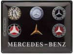 Plaque métal - Logos Mercedes - 30x40cm.