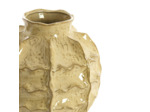 Vase Sculpture Organique à Vagues en Céramique Sable 26x35cm
