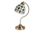 Lampe vitrail Blossom à poser en verre et métal 33x16cm