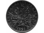 FRANCE 5 FRANCS ROTY 1991 SUP