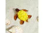 Figurine Miniature Tortue Verre Jaune 7x6x3cm
