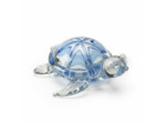 Presse Papier Tortue Verre bleu blanc 12x11x5cm