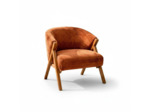 Fauteuil Ecureuil Akena velours orange 68x72x70cm
