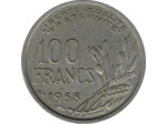 FRANCE 100 FRANCS COCHET 1958 TTB- coup sur tranche
