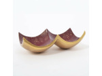 Plat Diana 2 cases couleur bordeaux et dorés en aluminium 19x10x06cm