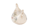 Poulet décoratif céramique beige 12x11x13cm