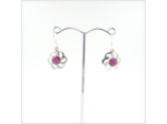 Boucles Rubis Brut en argent massif