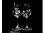 Verres à vin en cristal peints à la main personnalisables décorés de petits moutons blancs qui jouent à sauté mouton