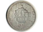 SUISSE 1/2 FRANC 1882 B B+