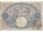 FRANCE 50 FRANCS BLEU ET ROSE SERIE M.3670 22-9-1909 TB