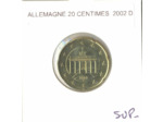 Allemagne 2002 D 20 CENTIMES SUP-