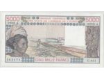 B.C.E.A.O (COTE D'IVOIRE ) 5000 FRANCS  1990 SUP
